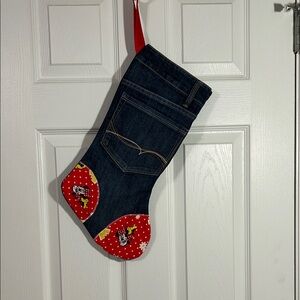 Minnie Mouse Denim Christmas Stocking